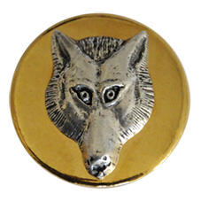 Bouton bicolore Tête de loup